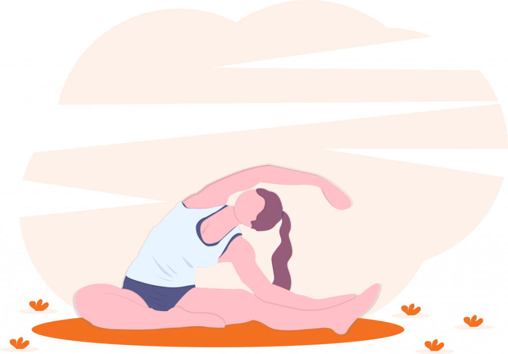 woman doing pilates illustration
